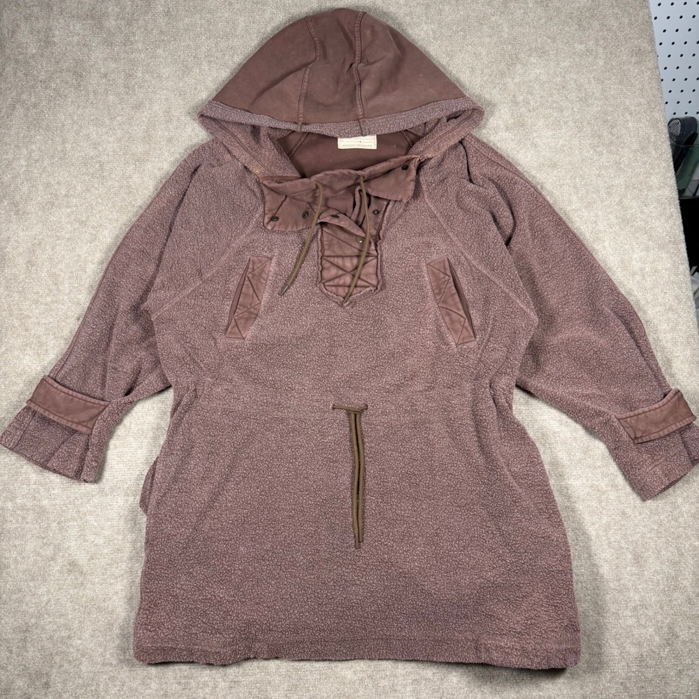 Free People Jacket Size Small Hooded Pullover Sadie Surplus Fleece We The Free